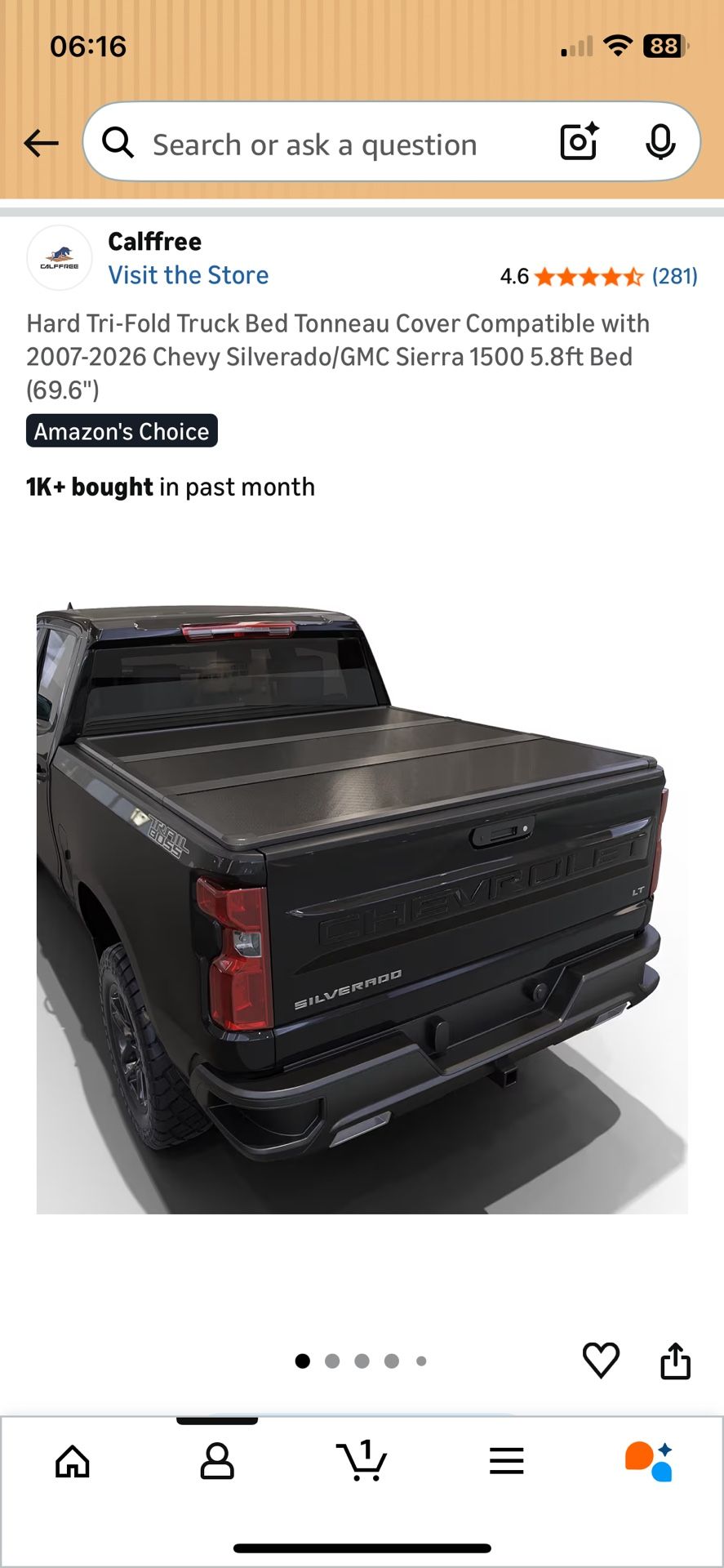 5.8ft Hard Cover Bed-NEW NEVER USED