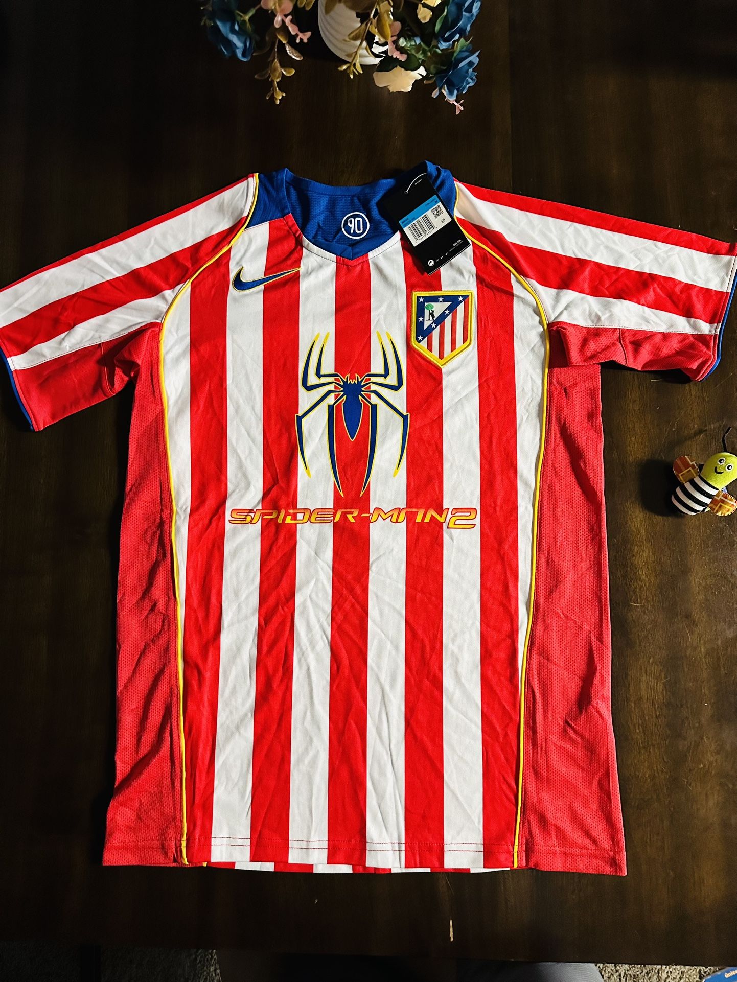 Atletico Madrid 2004/05 F.Torres #9 Spiderman Home Retro Soccer Jersey Men's M