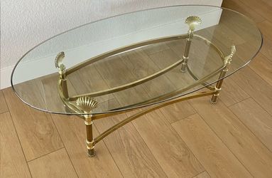Glass & Brass Shell Coffee Table