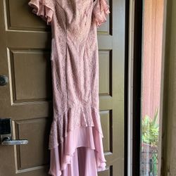 New Azazie Pink Lace Gown