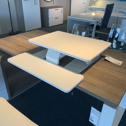 White Stand Up Desk Riser (Modern)