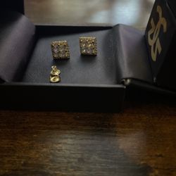King Ice Layered Stud Earrings 