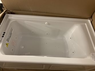 Repairable - American Standard EverClean 60 in. Acrylic Left Drain Rectangular Alcove Whirlpool Bathtub in White