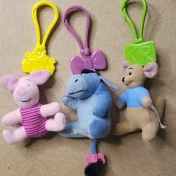 Disney's Winnie The Pooh Mini Plush Keychains Lot