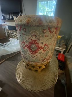 Persian-style kilim patterned accent stool