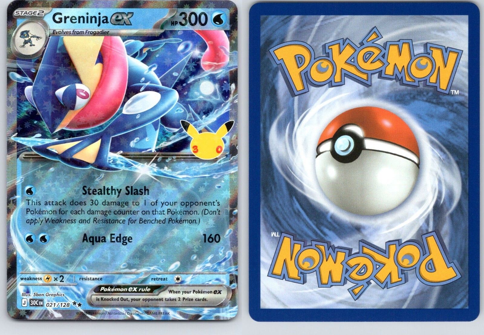 Nb Keyboard Greninja EX #021/128 Pokémon 30th Anniversary Celebration Ultra Rare ...