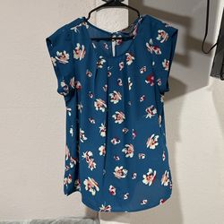 Blue Floral Blouse 