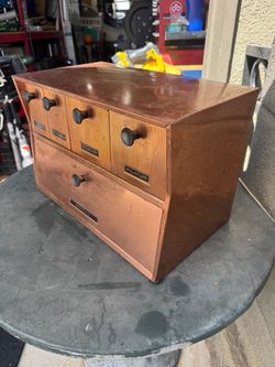 Vintage copper-finish metal bread box