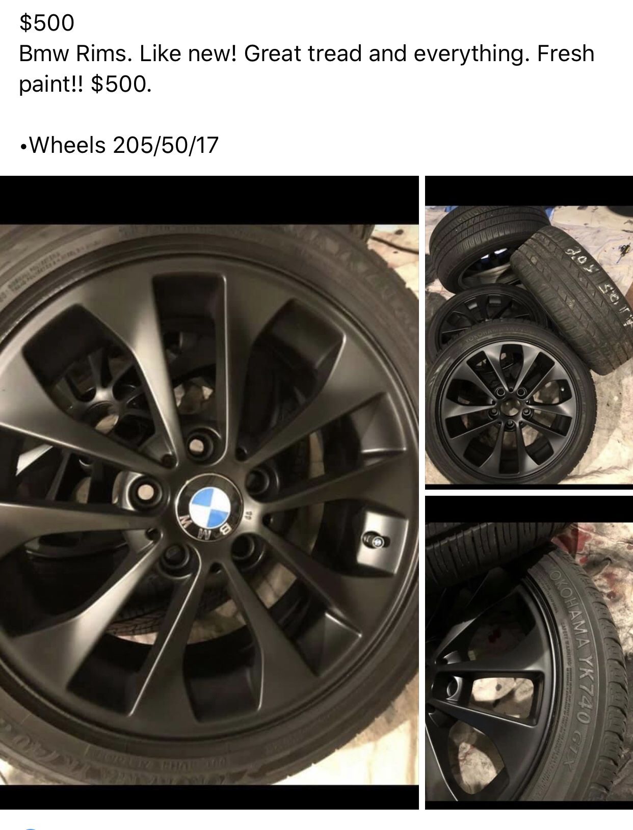Bmw wheels, new tires!!! $500