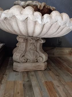 Large Stone Shell Garden Urn Planter