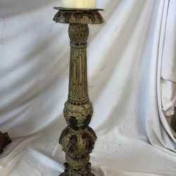 Large Ornate Decorative Candle Holder, 22”