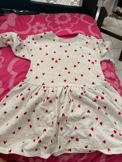 Size 4t Girls Heart Print Dress long sleeve