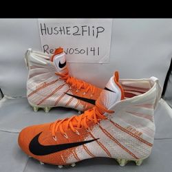 Nike Vapor Untouchable 3 Elite Football Cleats White Orange AO3006-118 Size 12