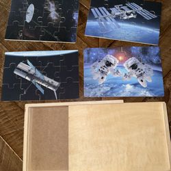 NASA 4-in-1 Wood Space 12pc Jigsaw Puzzle Set