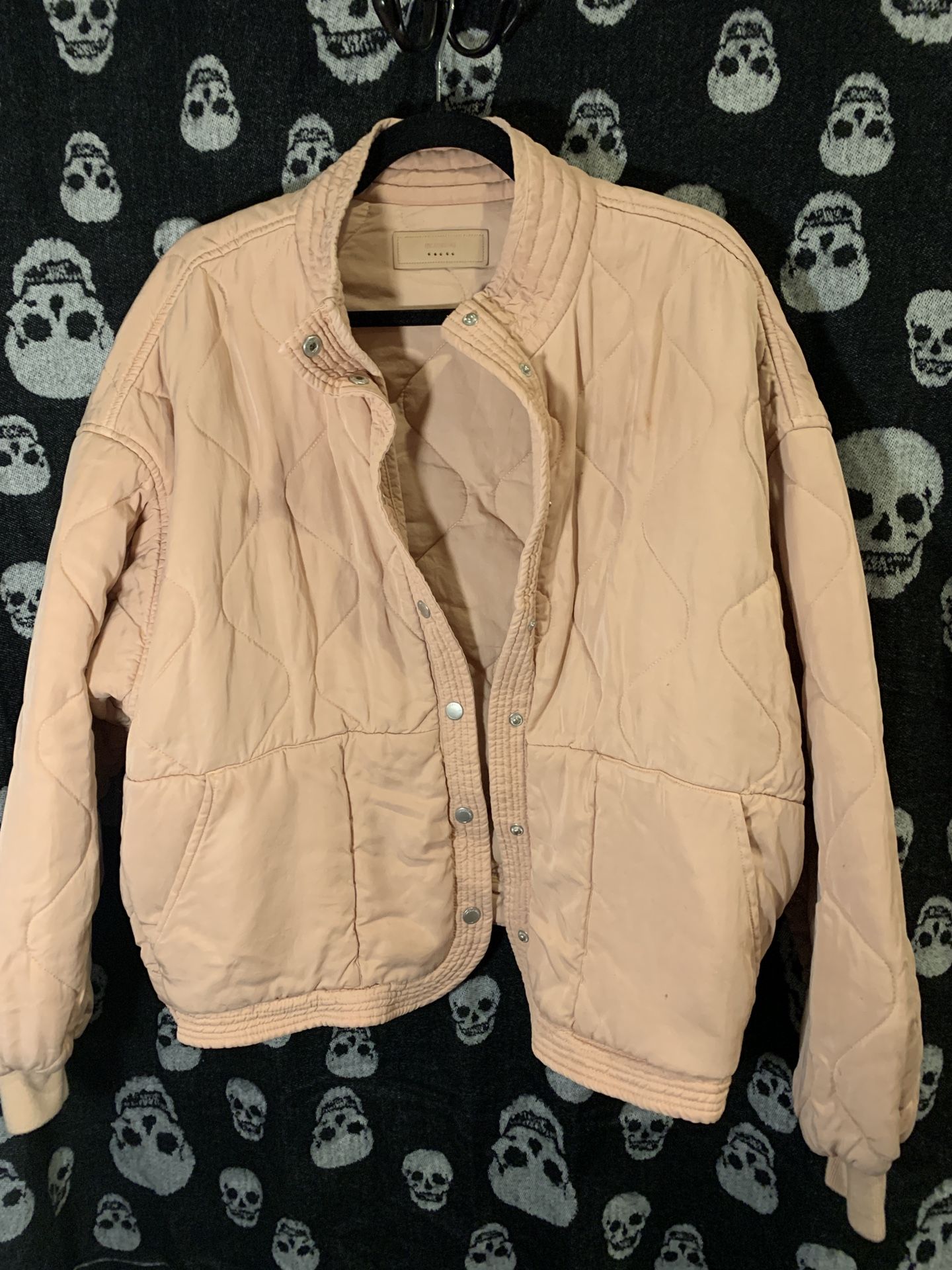BlankNYC Dusty Pink Warm Crop Coat Jacket Size L