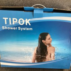 TIPOK SHOWER SYSTEM. BRUSHED GOLD 10-PIECE.  NEW