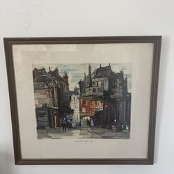 Framed Paris Street Scene Wall Art