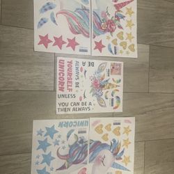 Unicorn Wall Decals Stickers for Girls Room,Large Size Unicorn Wall Sticker Decor for Gilrs Kids Bedroom Birthday Party…