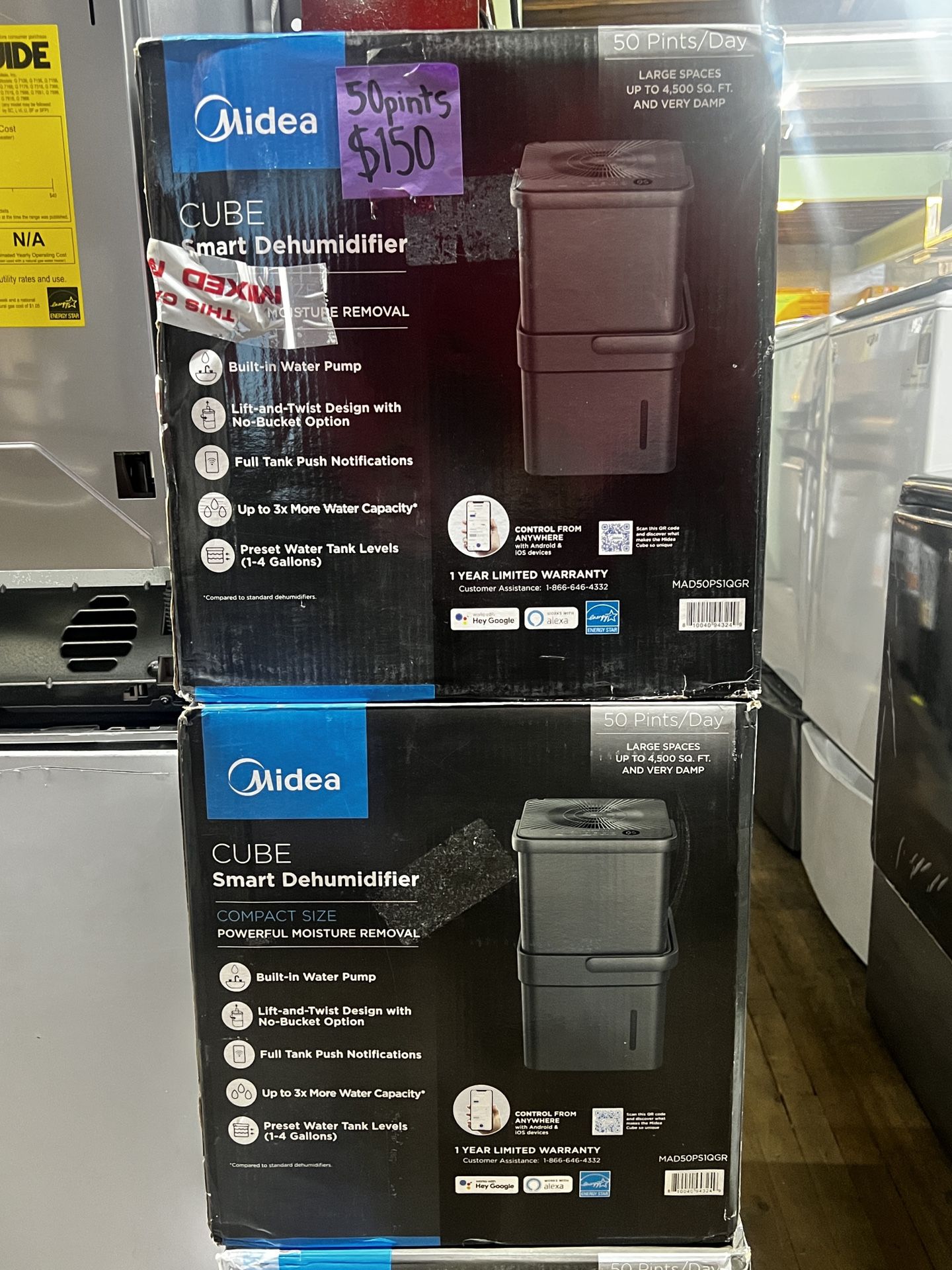 midea cube smart dehumidifier 50 pints(each one)
