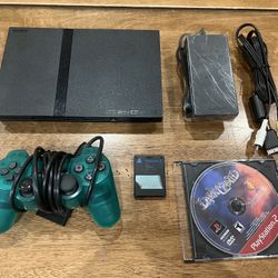 Sony PlayStation 2 Slim PS2 w/ Controller, Cords, 8MB Card, and Game