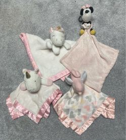Baby Security Blanket Lovey Bundle Set of 4