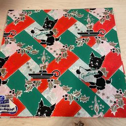 Vintage Christmas Gift Wrap Scottie Dogs