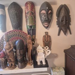 Vintage African Mask And Relics 