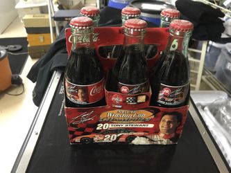Tony Stewart NASCAR 2002 champion collectors Coca-Cola bottles with matching carrying case