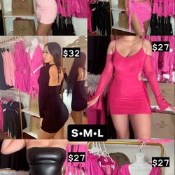 Pink Dress Black Dress Small Medium large 