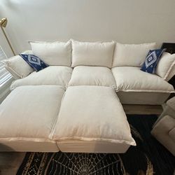 Cloud L Shaped Sectional 117”  with extra Ottoman 