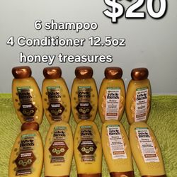 6 Shampoo And 4 Conditioner 12.5oz Honey Treasures Garnier Whole Blends 