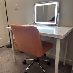 Vanity Mirror, Desk, And Chair 