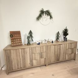 Fluted Sideboard with 2 Doors 3 Drawers Modern Credenza Accent Cabinets