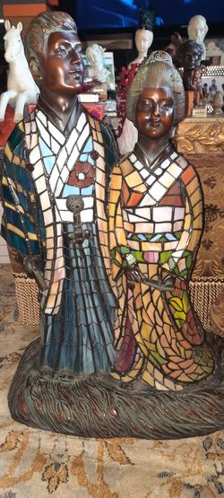 Bronze & Stained Glass Statute 