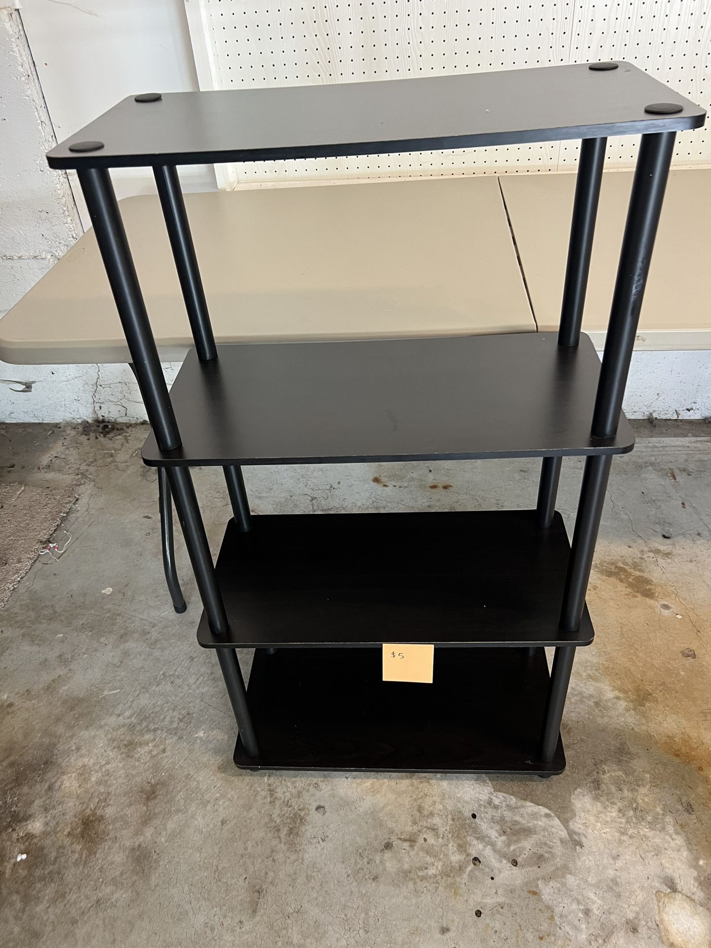 3-Tier Black Utility Shelf – Compact & Sturdy!