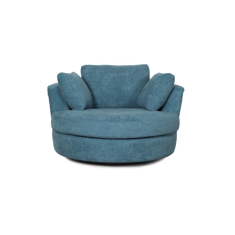 60% OFF ‼️ 54" Wide Fully Assembled Round Swivel Barrel Chair - Blue