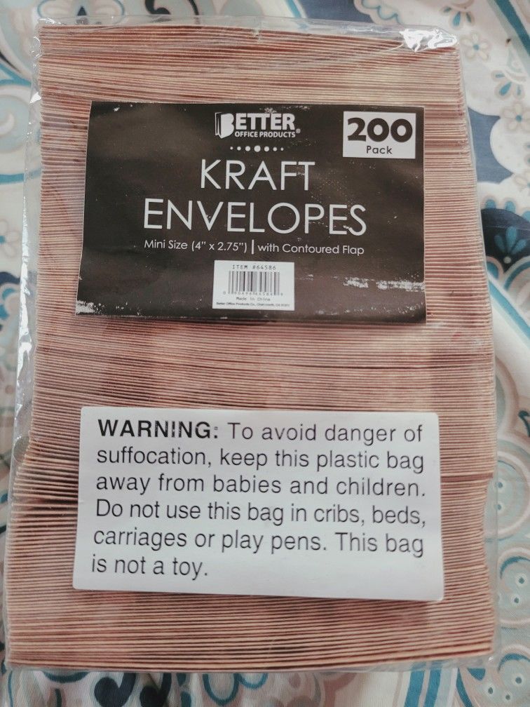 200Pack Kraft Envelopes - 4" x 2.75 "Brown Kraft Envelopes With Flap