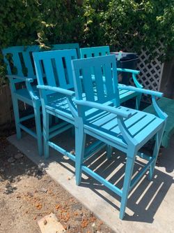 (5) Restoration Hardware Outdoor Tall Patio Chairs