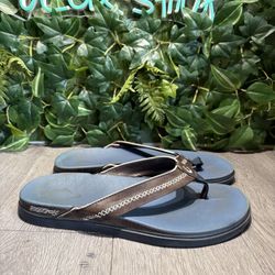 Olukai X Stancraft Shoreline Flip Flops Stormy Blue Size 12 Thong Waterproof