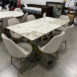 Modern Dining Table with 6 Chairs / Mesa de comedor moderna con 6 sillas