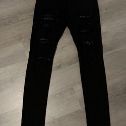 black crystal amiri jeans