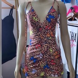 Butterfly/Cheetah Print Dress 