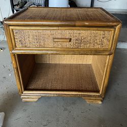 Wicker Vintage Nightstand