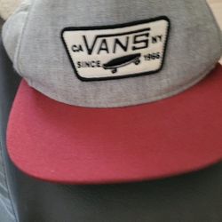 VANS Patch Hat Gray Red White Yupoong Adjustable OSFM