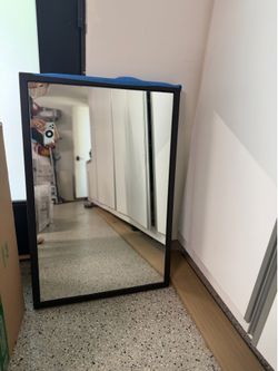 Room & Board 24” × 36” Black Framed Mirror