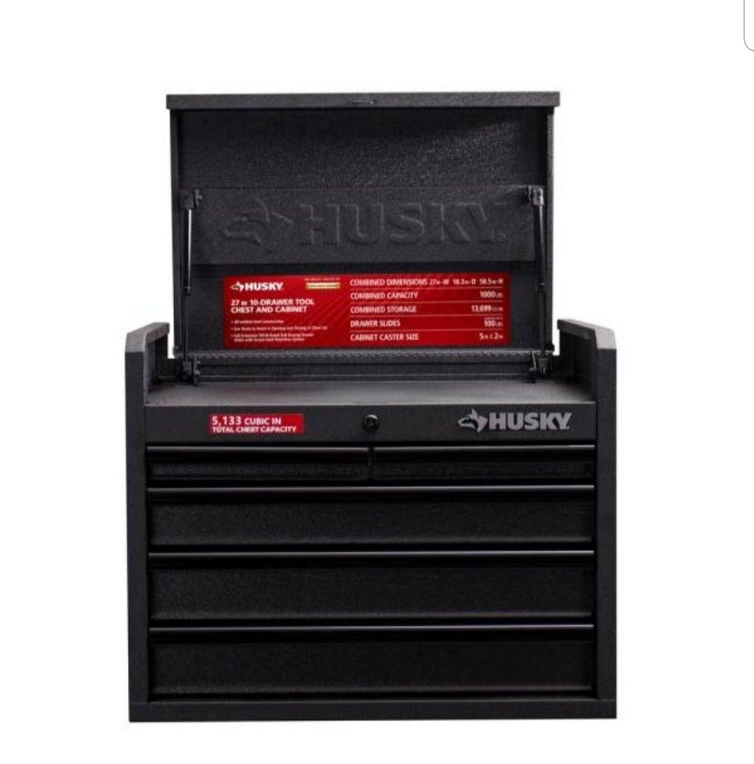 Husky 26 in. 5-Drawer Top Tool Chest in Textured Black 1002908653