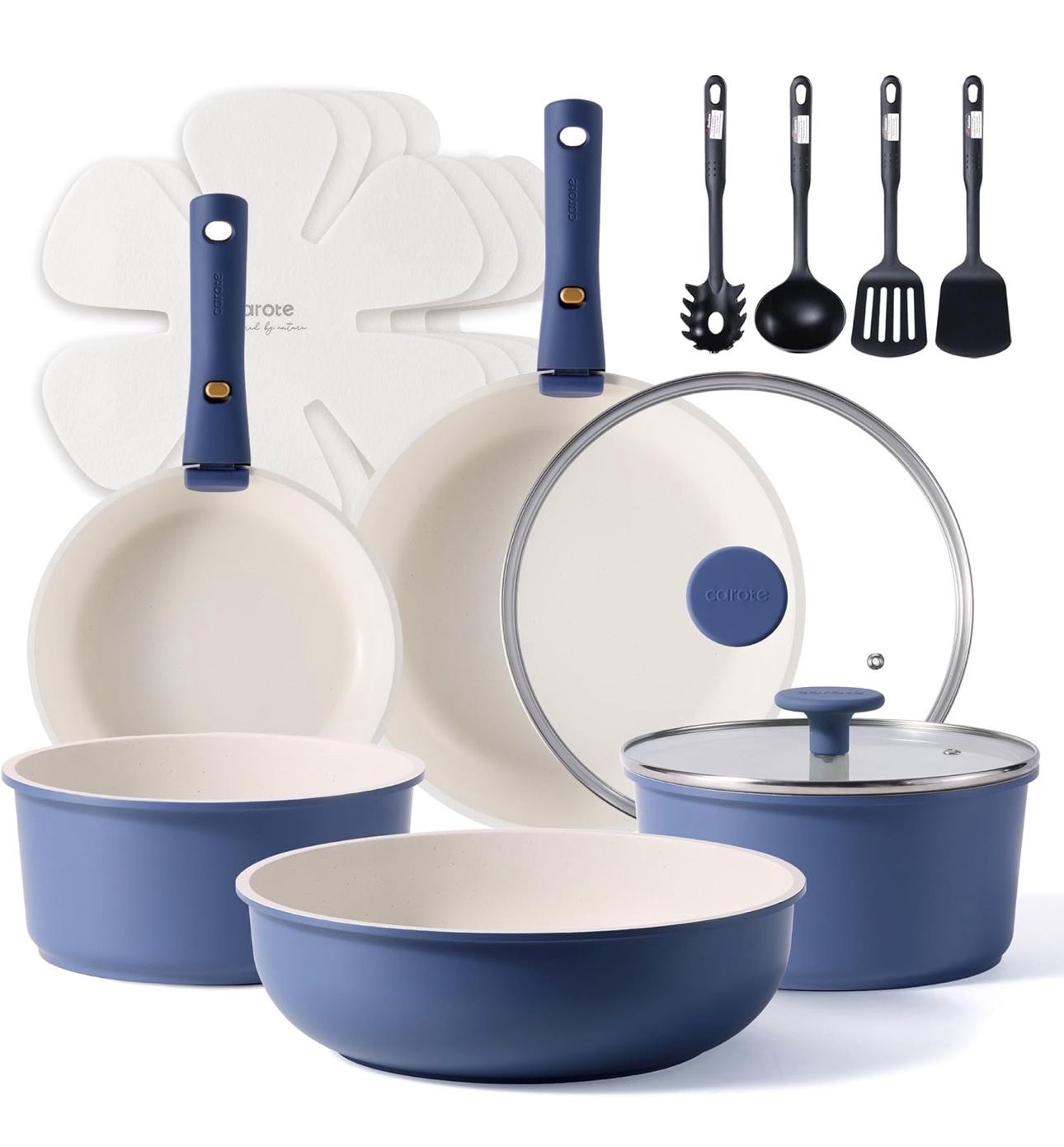 17 Pc Cookware Set New ! Blue & White
