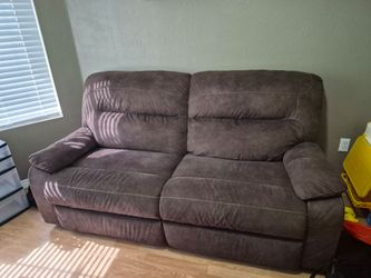 Brown Microfiber Reclining Loveseat