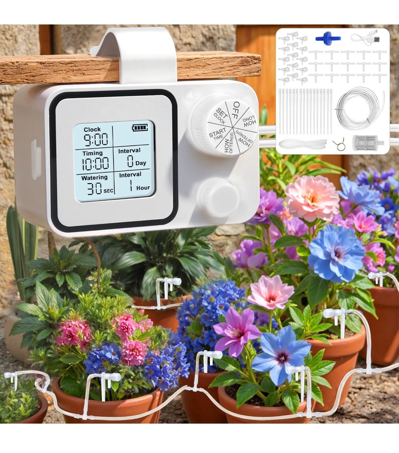 🔥Brand new🔥 Automatic Plant Waterer Indoor Self Watering System, Plant Watering Devices, Automatic Watering System for 15 Potted Plants with Program