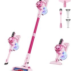 Cordless Vacuum Cleaner, Lightweight Stick Vacuum, Powerful Suction, Vacuum Cleaners, Pink
